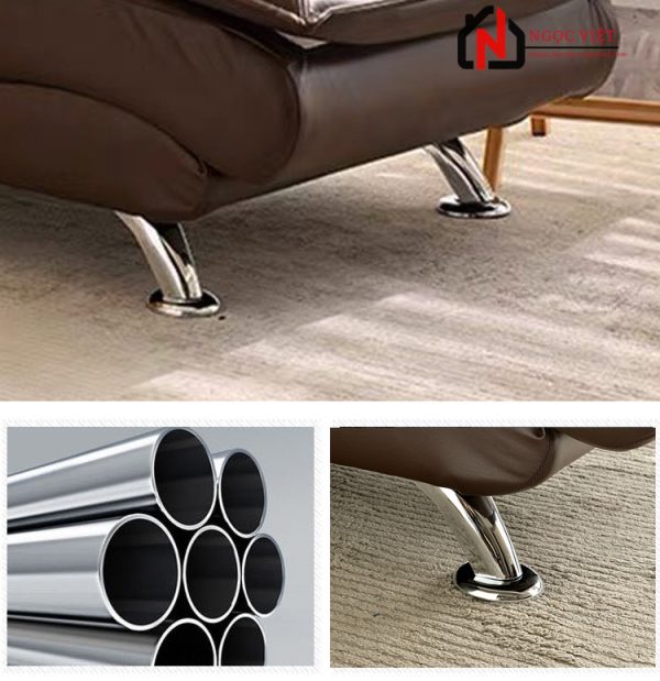 SOFA GIƯỜNG NẰM THƯ GIÃN CHẤT LIỆU DA NVGT6 - Nâu - Hình ảnh 5