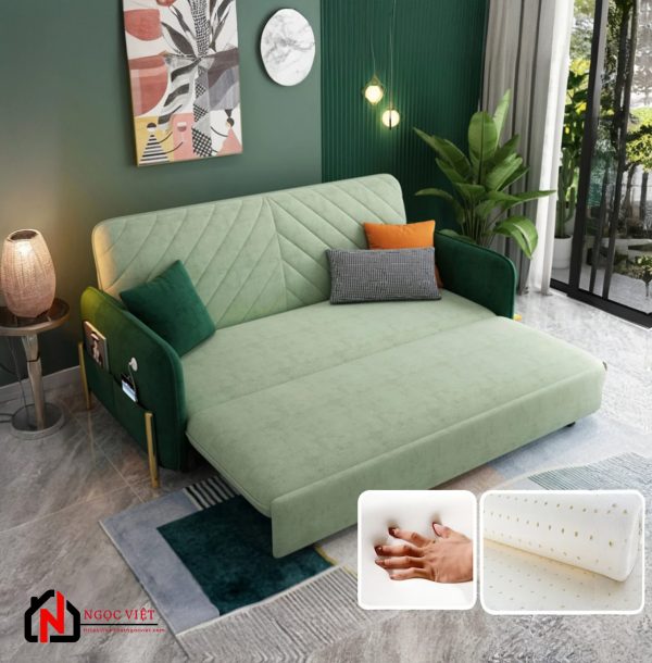 GHẾ SOFA KIÊM GIƯỜNG NGỦ MÀU XANH ẤN TƯỢNG NVED8 - Hình ảnh 5