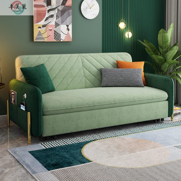 GHẾ SOFA KIÊM GIƯỜNG NGỦ MÀU XANH ẤN TƯỢNG NVED8 - Hình ảnh 3