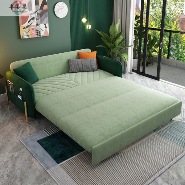 GHẾ SOFA KIÊM GIƯỜNG NGỦ MÀU XANH ẤN TƯỢNG NVED8