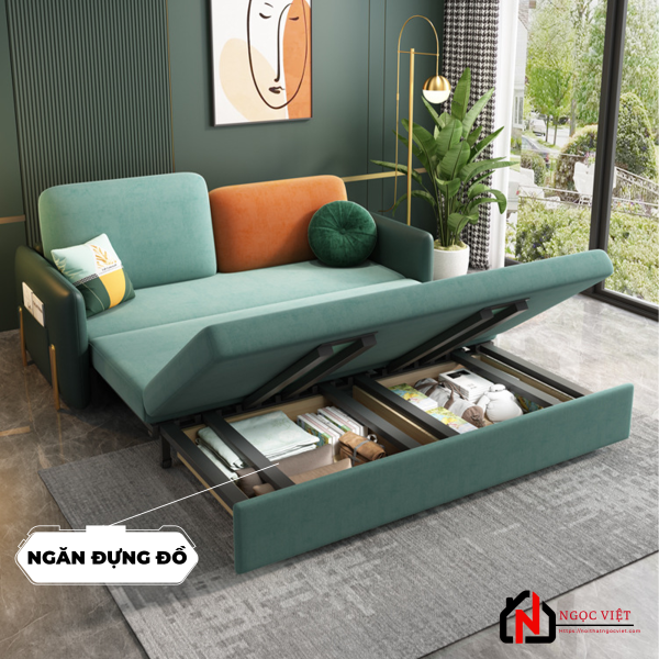 GHẾ SOFA GIƯỜNG KIỂU Ý KHUNG CHÂN MẠ VÀNG NVED88 - Hình ảnh 2