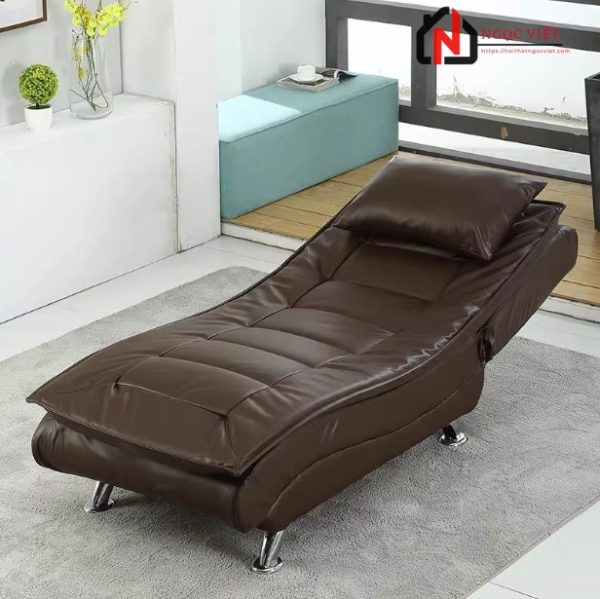 SOFA GIƯỜNG NẰM THƯ GIÃN CHẤT LIỆU DA NVGT6 - Nâu