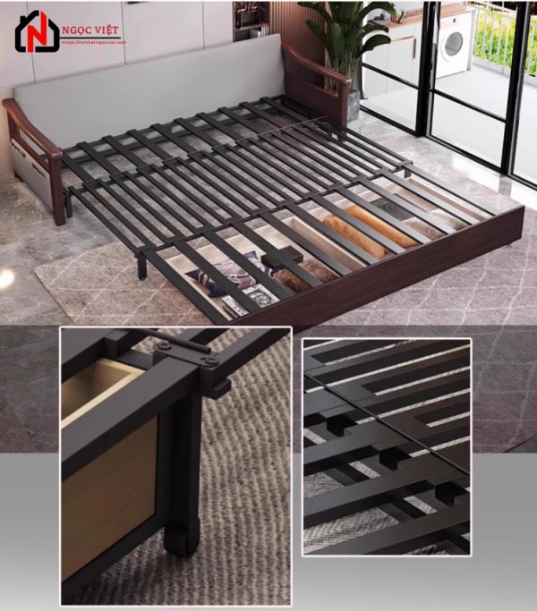 GHẾ SOFA GIƯỜNG GỖ CỔ ĐIỂN TINH TẾ NVEC2 - Hình ảnh 2
