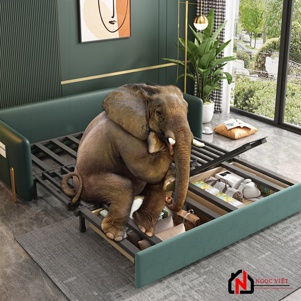 GHẾ SOFA GIƯỜNG KIỂU Ý KHUNG CHÂN MẠ VÀNG NVED88 - Hình ảnh 3