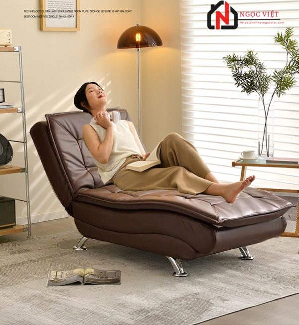 SOFA GIƯỜNG NẰM THƯ GIÃN CHẤT LIỆU DA NVGT6 - Nâu - Hình ảnh 3