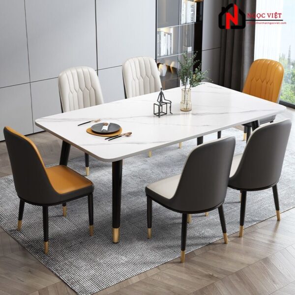 BỘ BÀN ĂN MẶT ĐÁ HIỆN ĐẠI KÈM GHẾ NVDP01 - 6 GHẾ - Hình ảnh 5