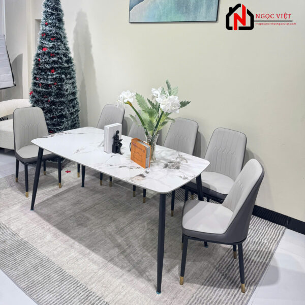 BỘ BÀN ĂN MẶT ĐÁ HIỆN ĐẠI KÈM GHẾ NVDP01 - 6 GHẾ - Hình ảnh 4