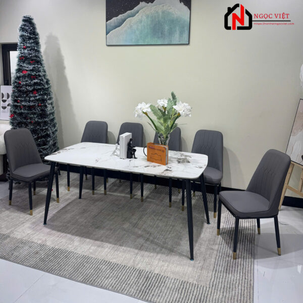BỘ BÀN ĂN MẶT ĐÁ HIỆN ĐẠI KÈM GHẾ NVDP01 - 6 GHẾ - Hình ảnh 3