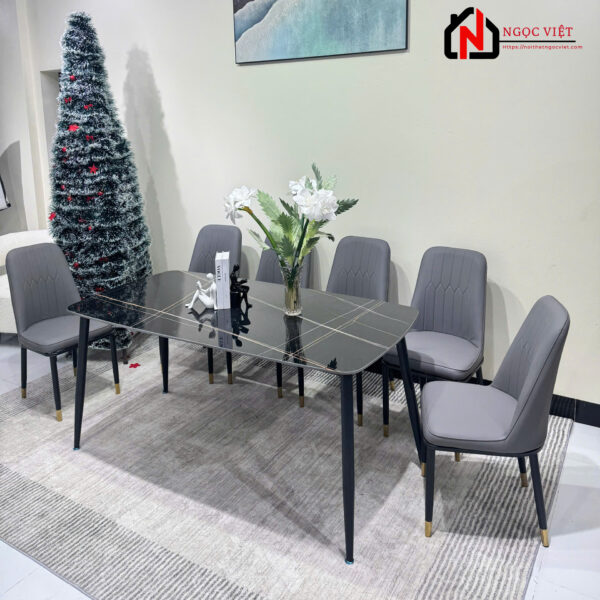 BỘ BÀN ĂN MẶT ĐÁ HIỆN ĐẠI KÈM GHẾ NVDP01 - 6 GHẾ - Hình ảnh 2