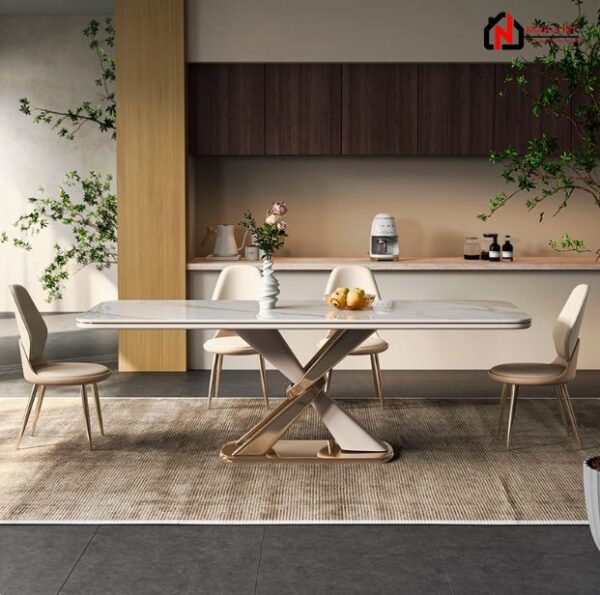 BỘ BÀN ĂN MẶT ĐÁ LỊCH LÃM ĐẬM CHẤT Ý NVDP10