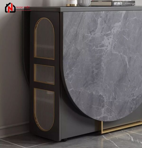 BÀN ĂN GẤP GỌN MẶT ĐÁ OVAL CHUẨN PHONG CÁCH NVDP19 - Hình ảnh 3