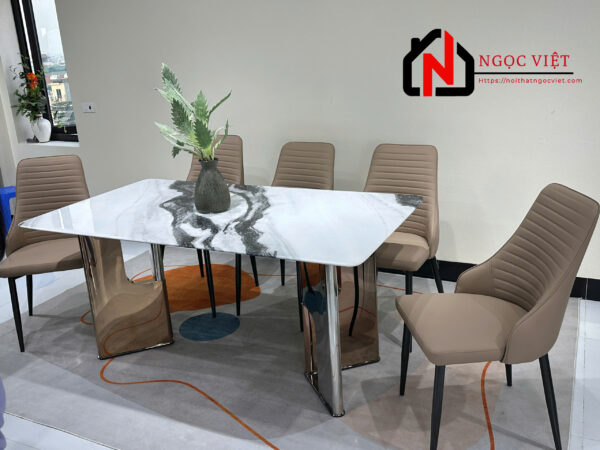 BỘ BÀN ĂN MẶT ĐÁ PHONG CÁCH TỐI GIẢN NVDP05 - Hình ảnh 2