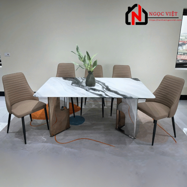 BỘ BÀN ĂN MẶT ĐÁ PHONG CÁCH TỐI GIẢN NVDP05 - Hình ảnh 5