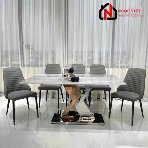 BỘ BÀN ĂN MẶT ĐÁ ĐẸP CHUẨN PHONG CÁCH CHÂU ÂU NVDP07